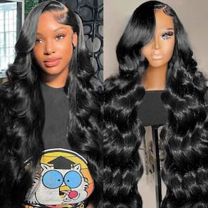 Perucas frontais de renda DSMOW Body Wave 24", cabelo humano de 200% de densidade