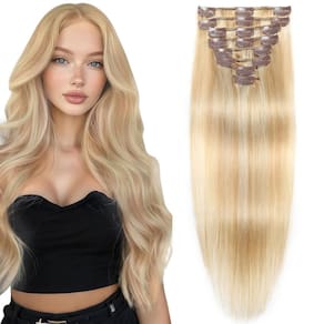 Extensões de cabelo Clip in FIPOHIRA Dark Blonde 18" 100g