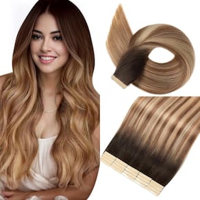 Fita YNSNR de extensões de cabelo em cabelo humano real de 60 cm