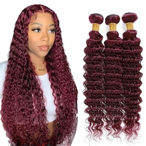 Pacotes de cabelo Niciitysi 99j Burgundy Deep Wave 40 45 50cm