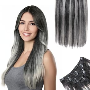 Extensões de cabelo SIYUSI Straight Clip em cabelo Remy brasileiro