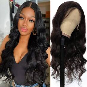 Peruca frontal de renda Pinketer Body Wave 100% cabelo humano 24 polegadas