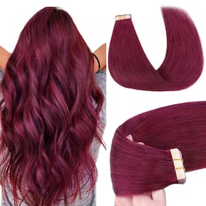 Fita adesiva em extensões de cabelo GOO GOO Burgundy 50g 20pcs 50cm