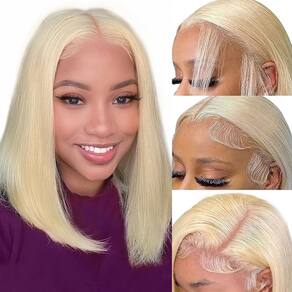 Peruca SUNKASA 613 Lace Front 16" Cabelo humano com 200% de densidade