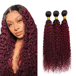 Pacotes de cabelo DiexRlamx Burgundy Curly Wave 100% cabelo humano