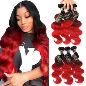 Pacotes de cabelo QTHAIR Body Wave 12A Grau 1B/99J/Vermelho 35-45cm