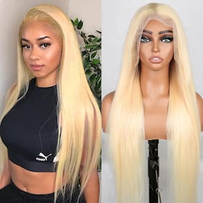 Peruca frontal de renda XBLZL 613 Blonde 20" Cabelo humano com 200% de densidade
