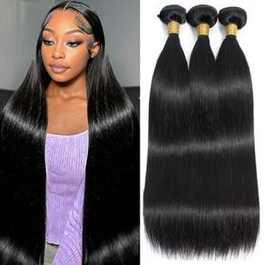 Pacotes de cabelo SIIKAP Straight 45 50 55cm 3 pacotes 100% virgens