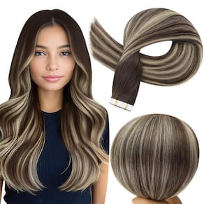 Fita adesiva em extensões de cabelo Full Shine Color 2 castanho a 60 loiro