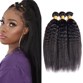 Pacotes de cabelo humano #1B Wuvusnm Yaki Straight 56cm 3x 300g