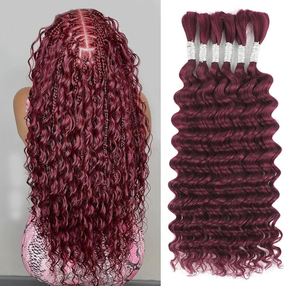 Braiding Hair Renyarch 99J Burgundy 22 polegadas 150g 6 pacotes