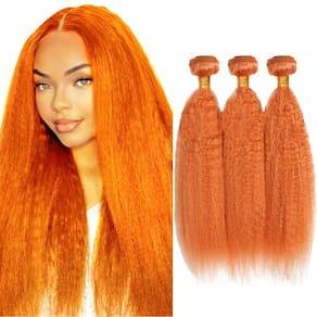 Pacotes de cabelo WuvusNM Ginger Yaki Straight 350 50cm 55cm 60cm