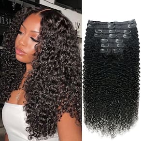 Clipe encaracolado em extensões de cabelo Pobokix Brazilian Virgin Hair