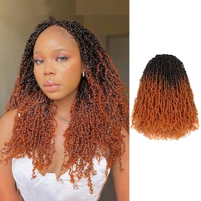 ToyoTress Yanky Twist para cabelo de crochê, 16 polegadas, 8 pacotes, laranja
