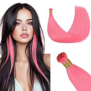 Extensões de cabelo GOO GOO Colored I Tip 20cm 50g 50g 50s rosa claro