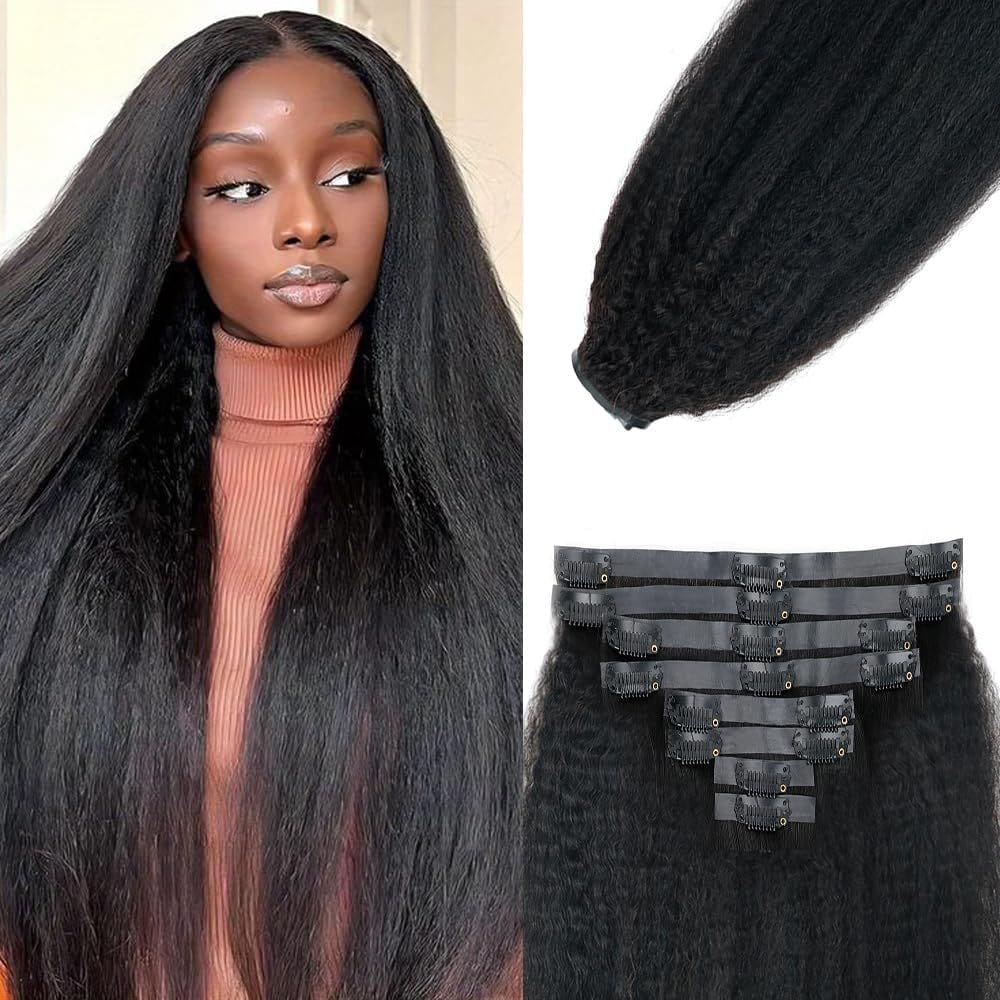 Extensões de cabelo Pobokix Seamless Kinky Straight 120g 45cm