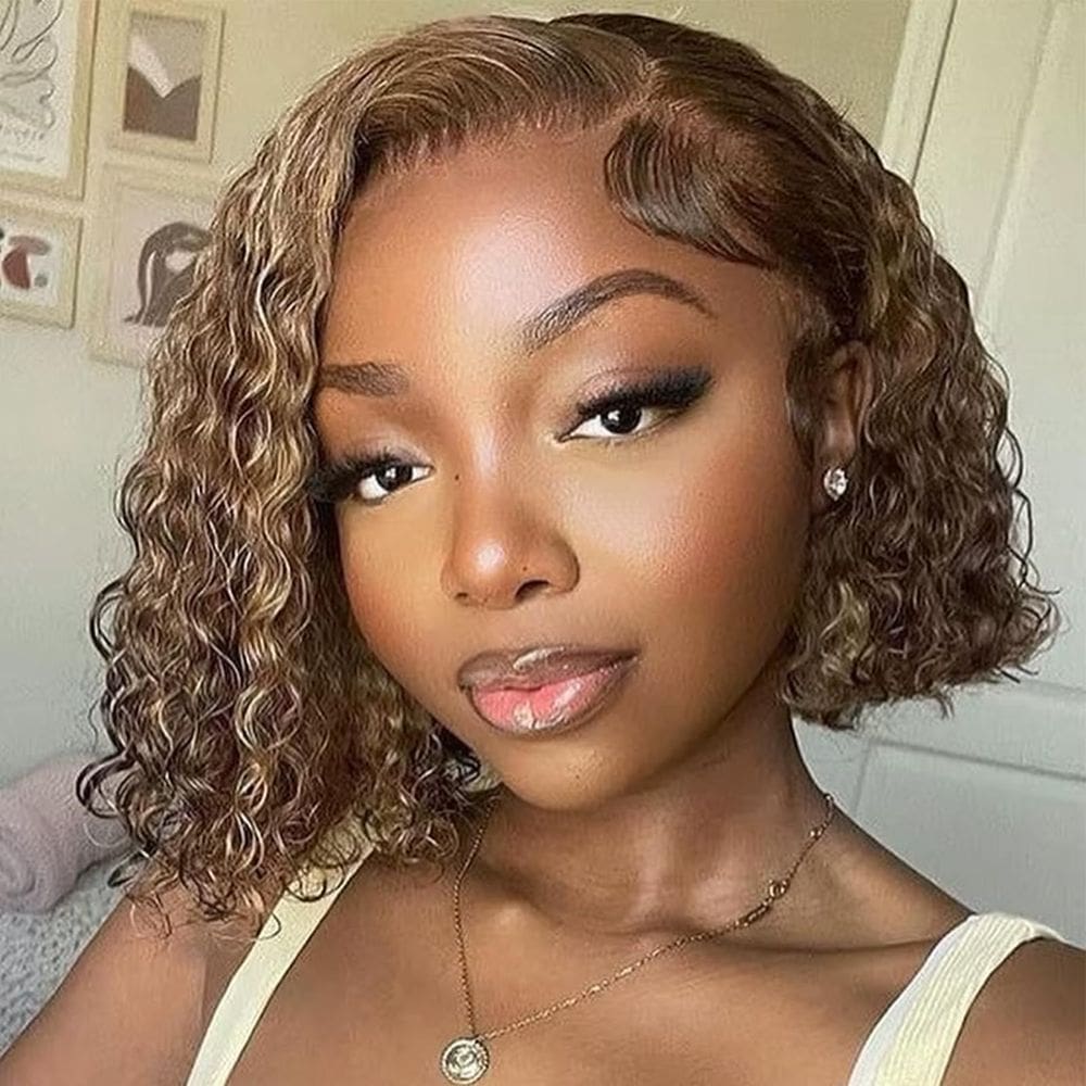 Peruca Punmasa Highlight Ombre Bob 30cm 200% de densidade de cabelo humano