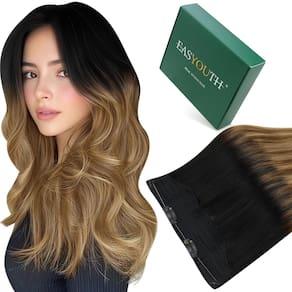 Extensões de cabelo de arame Easyouth Ombre Black Fading to Brown
