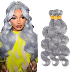 Pacotes de cabelo WuvusNM Silver Grey Body Wave 3 pacotes 56-66cm