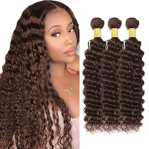 Pacotes de cabelo WuvusNM Dark Brown Deep Wave 50 55 60cm #4