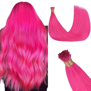 Extensões de cabelo GOO GOO Colored I Tip 20cm 50g 50g 50S Hot Pink
