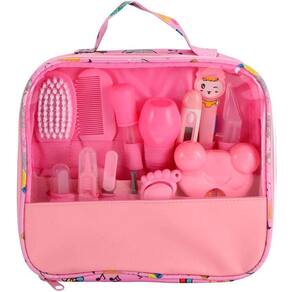 Kit Higiene Bebê Rosa Aspirador Nasal Bolsa Cortador