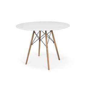 Mesa Eiffel Branca 80cm Madeira – Ideal para Cozinha, Sala de Jantar ou Escritório