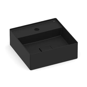 Cuba Apoio 35x35cm Mesa Roca T8 Terra Matte Black A32787w080