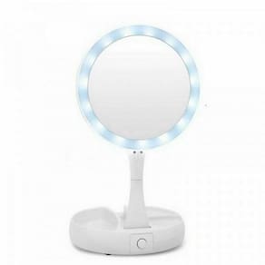 Espelho Portátil Led Zoom 10X Iluminado Perfeito Maquiagem