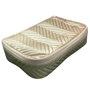 Bolsa Necessaire Estilo Matelassê Chevron Metálico Dourado