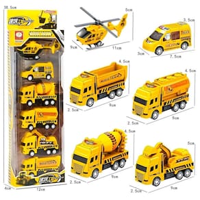 Conjunto 6 Carrinho E Helicóptero Miniaturas - Cor:Amarelo