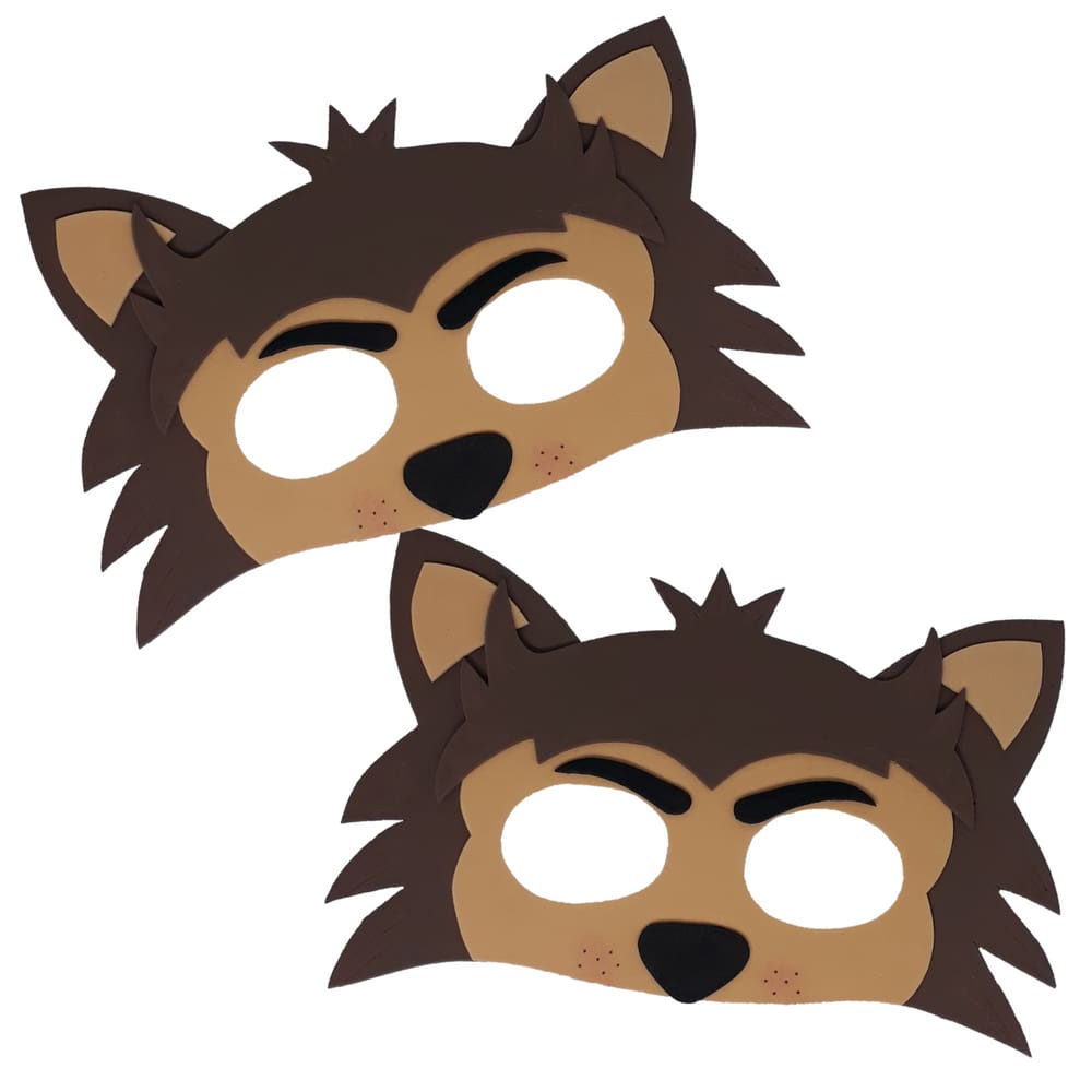 Kit 02 Máscaras Animais Raposa Lobo Infantil
