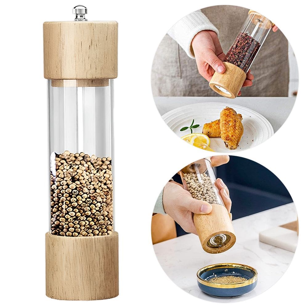 Moedor Manual de Pimenta e Sal em Madeira – Sofisticação e Sabor na Sua Cozinha