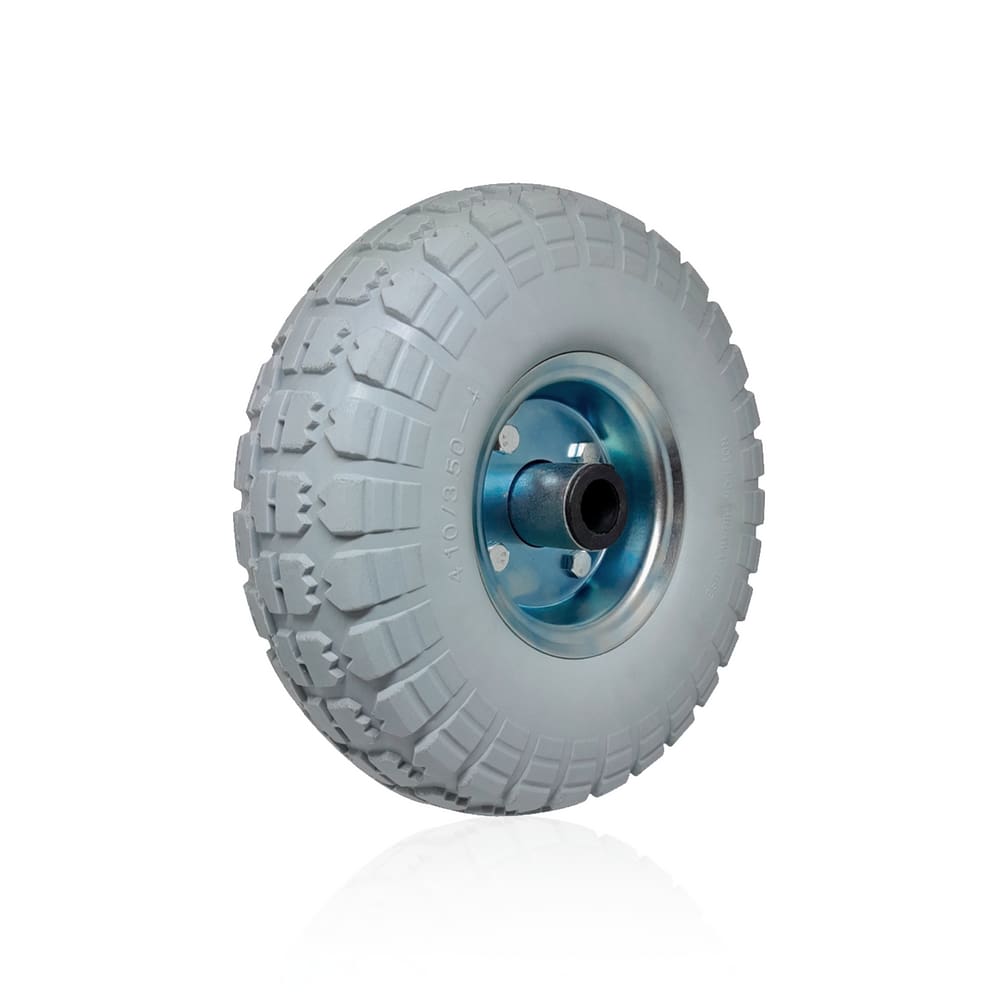 Roda C/ Pneu Pu Eixo 7/8 Rol. Rolete 3.50-4 Cinza Ajax