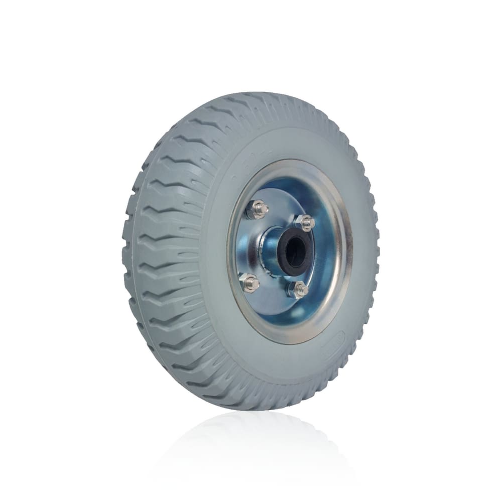 Roda C/ Pneu Pu Eixo 3/4 Rol. Rolete 2.50-4 Cinza Ajax