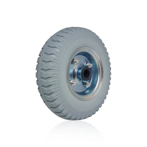 Roda C/ Pneu Pu Eixo 3/4 Rol. Rolete 2.50-4 Cinza Ajax