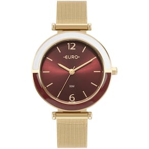 Relógio Euro Feminino Ref: Eu2035Yxq/4V Fashion Mesh Dourado