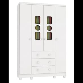 Guarda Roupa Infantil Moveis Peroba Tedy 04 portas MDF