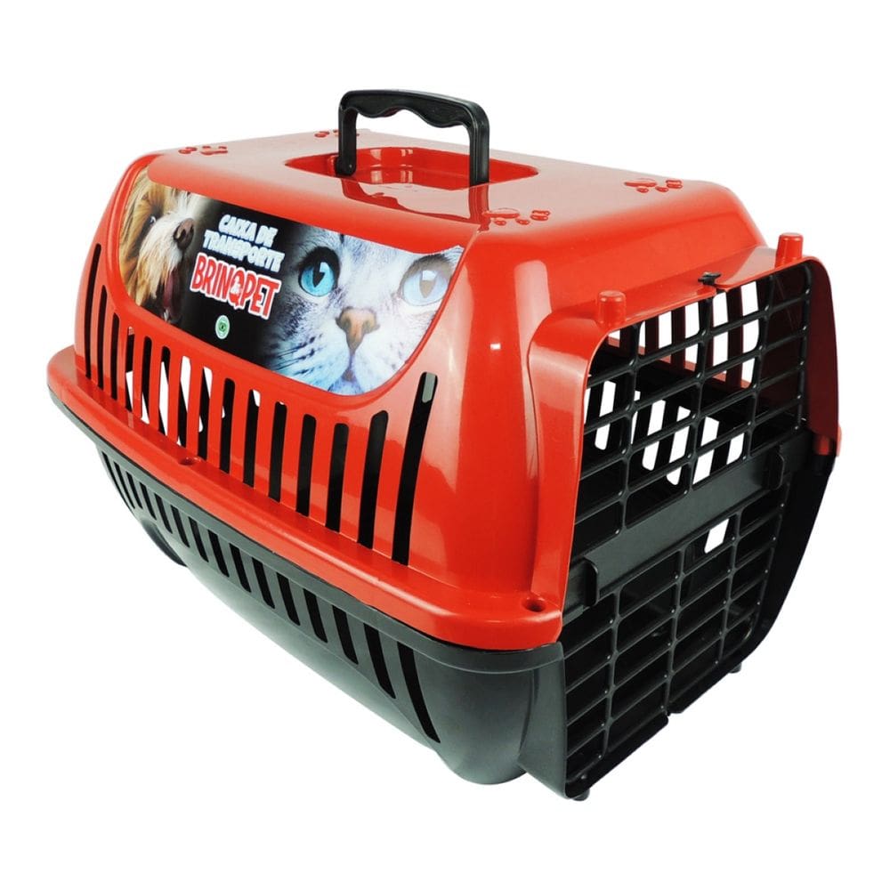 Caixa De Transporte N2 Vermelho Pet Gato Carregar Coelhos