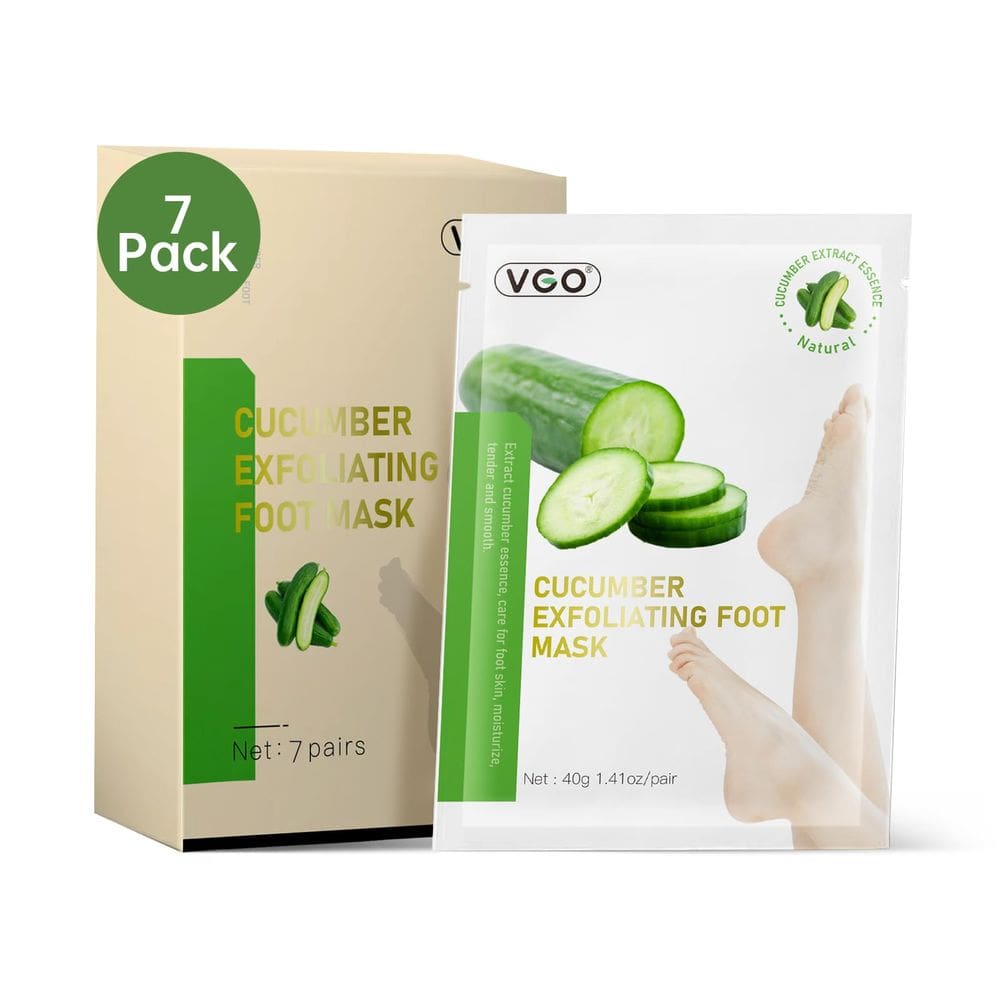 Máscara de peeling de pés VGO, pacote com 7 unidades, pepino esfoliante natural