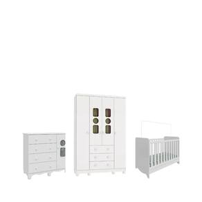 Quarto Completo Bebe Moveis Peroba Tedy Ben 04 portas MDF