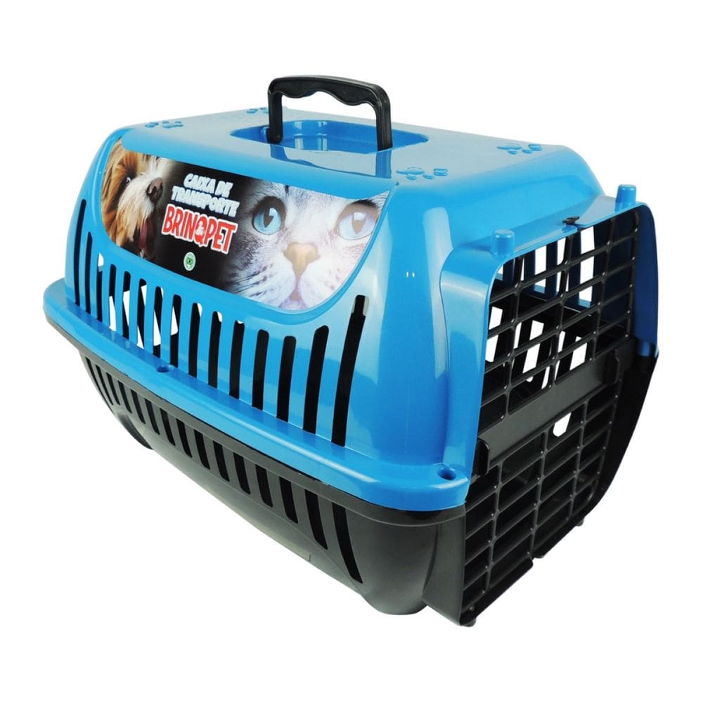 Caixa De Transporte N2 Azul Pet Gato Gaiola Carregar Coelhos