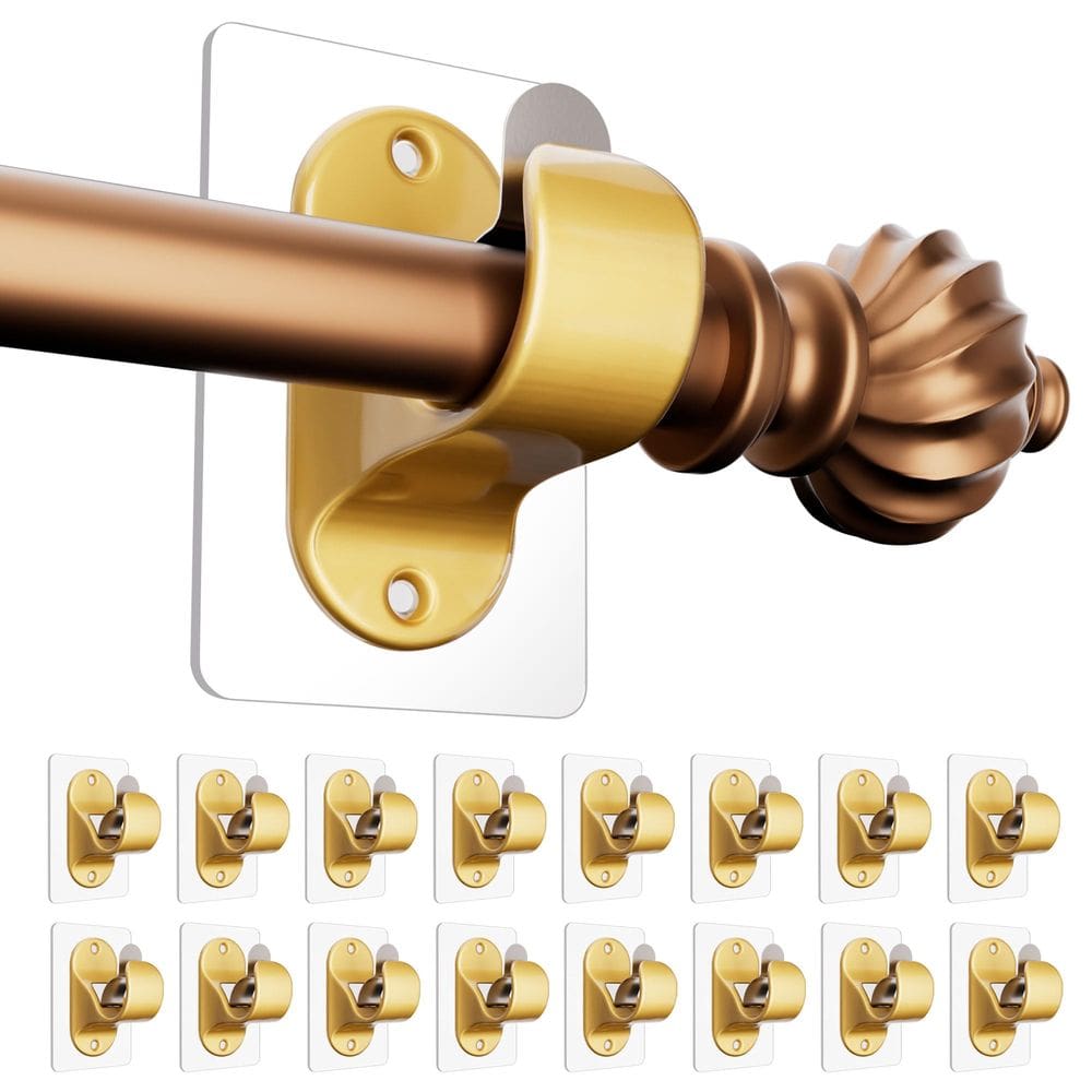 Suportes para barras de cortina MUAKIOY Gold, pacote com 16