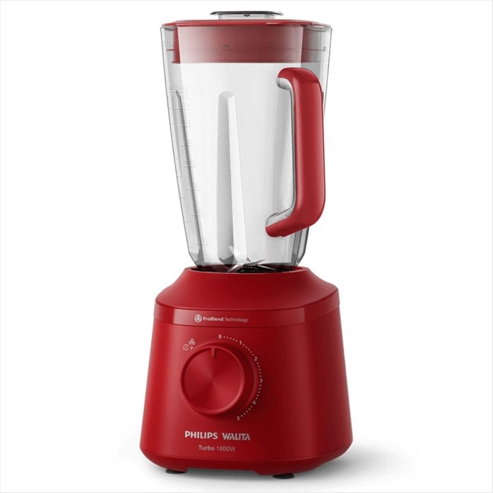 Liquidificador Philips Walita Série 3000 Turbo HR2270 - 1000W - Jarra 3 Litros - Lâminas ProBlend 4 - Vermelho