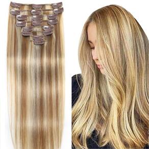 Extensões de cabelo Clip in FIPOHIRA Light Blonde 40cm 70g