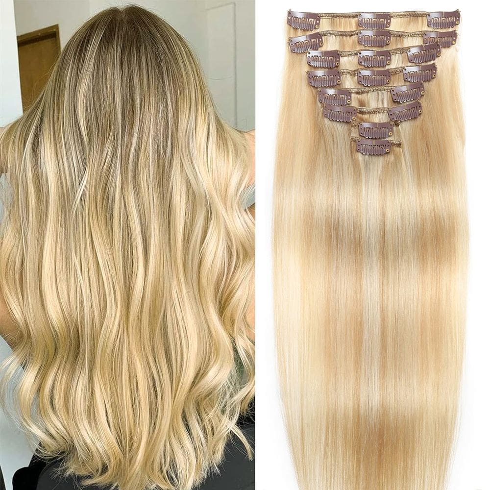 Extensões de cabelo Clip in FIPOHIRA Dark Blonde 40cm 70g