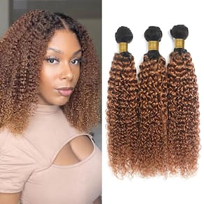 Pacotes de cabelo MAMART Kinky Curly 30-40cm Brown Ombre 1B30