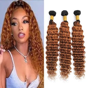 Pacotes de cabelo MAMART 1B30 Browm Ombre Brown Deep Wave 20-40cm