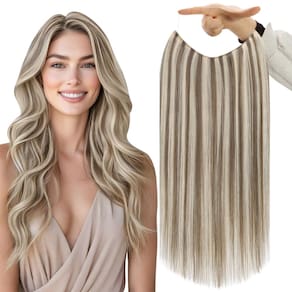 Extensões de cabelo Fshine Invisible Wire Color 8 Ash Brown 12 polegadas
