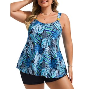 Roupa de praia Hanna Nikole 2025, 2 peças para mulheres, azul, verde